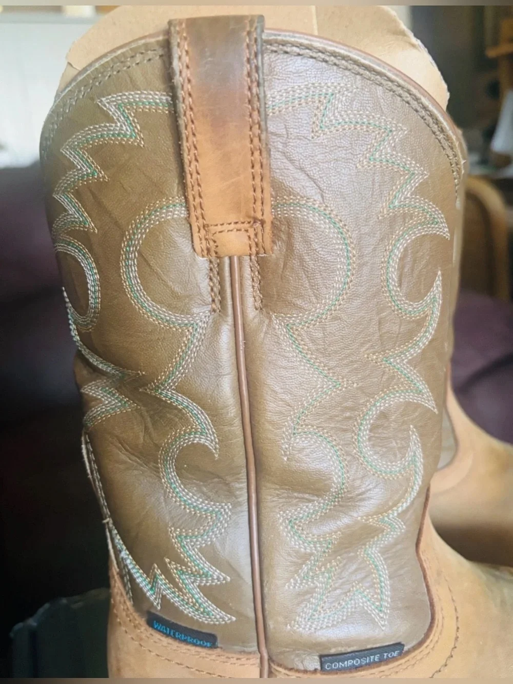 ARIAT WORKHOG H20 WOMEN'S 10018578 AGED BARK/ARMY GREEN WATERPROOF BOOTS SIZE 7B